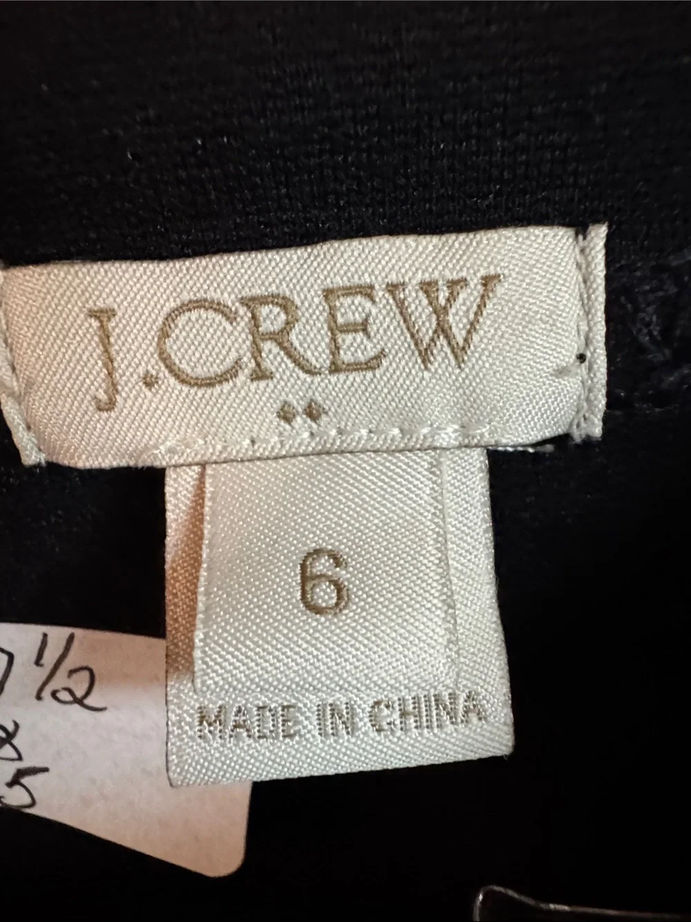 J. Crew 6 Black Short-Sleeve Shift Dress with Gold Zippers pockets on front